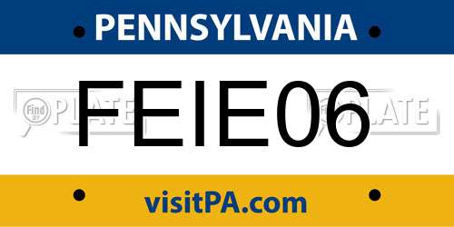 FEIE06 Pennsylvania License Plate