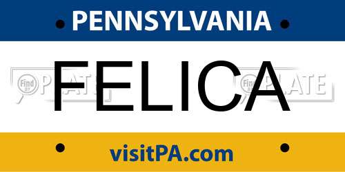 FELICA Pennsylvania License Plate