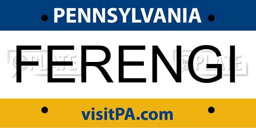 FERENGI Pennsylvania License Plate