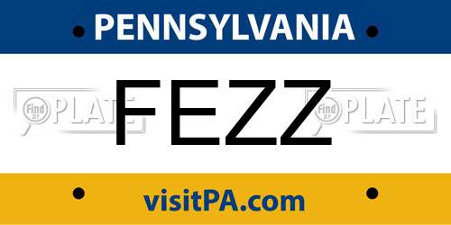 FEZZ Pennsylvania License Plate