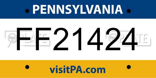 FF21424 Pennsylvania License Plate