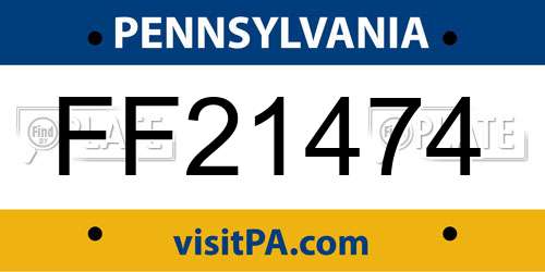 FF21474 Pennsylvania License Plate