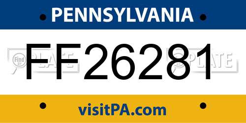 FF26281 Pennsylvania License Plate