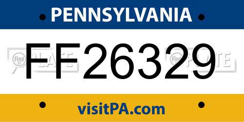 FF26329 Pennsylvania License Plate