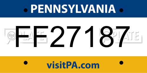 FF27187 Pennsylvania License Plate