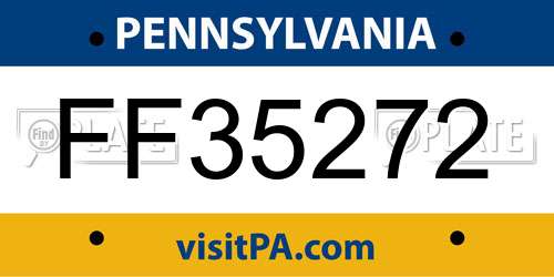 FF35272 Pennsylvania License Plate