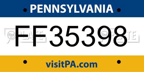 FF35398 Pennsylvania License Plate