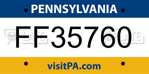 FF35760 Pennsylvania License Plate