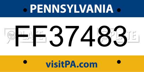 FF37483 Pennsylvania License Plate