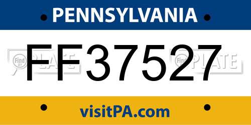 FF37527 Pennsylvania License Plate