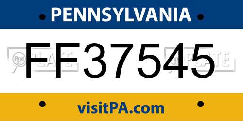 FF37545 Pennsylvania License Plate