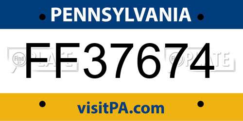 FF37674 Pennsylvania License Plate