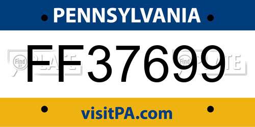 FF37699 Pennsylvania License Plate