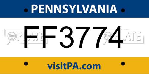 FF3774 Pennsylvania License Plate