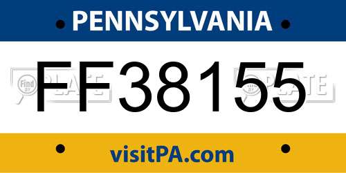 FF38155 Pennsylvania License Plate