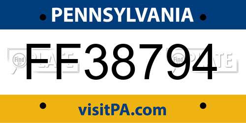 FF38794 Pennsylvania License Plate