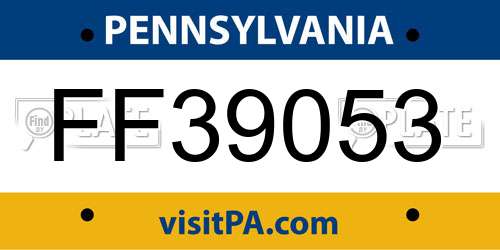 FF39053 Pennsylvania License Plate