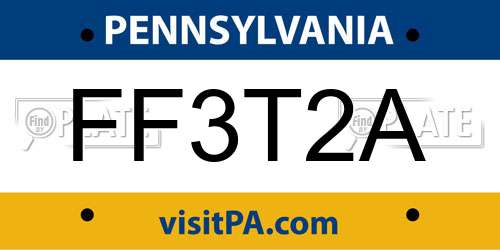 FF3T2A Pennsylvania License Plate
