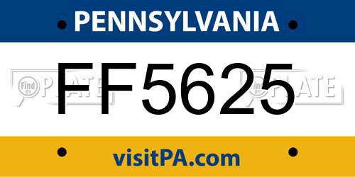 FF5625 Pennsylvania License Plate