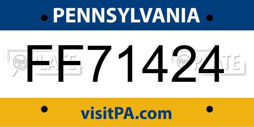FF71424 Pennsylvania License Plate