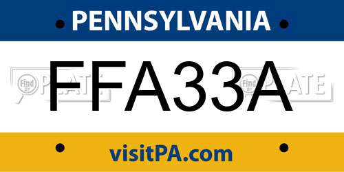 FFA33A Pennsylvania License Plate