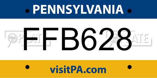 FFB628 Pennsylvania License Plate