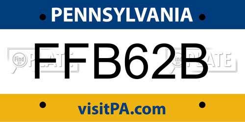 FFB62B Pennsylvania License Plate