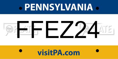 FFEZ24 Pennsylvania License Plate