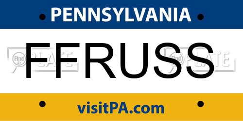 FFRUSS Pennsylvania License Plate