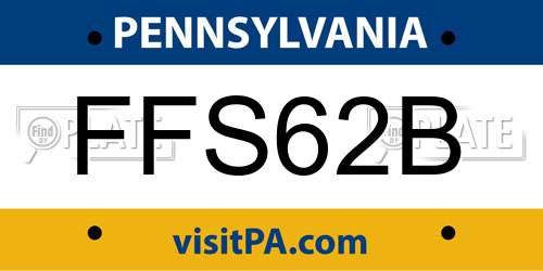 FFS62B Pennsylvania License Plate