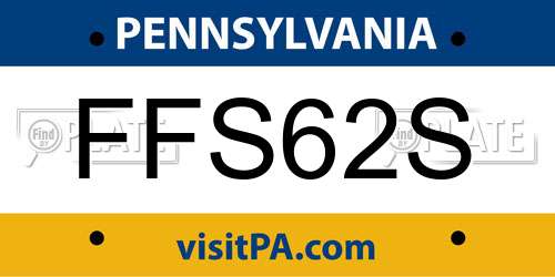 FFS62S Pennsylvania License Plate