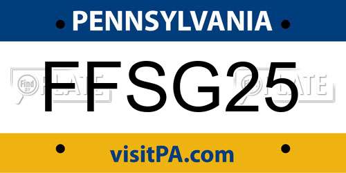 FFSG25 Pennsylvania License Plate