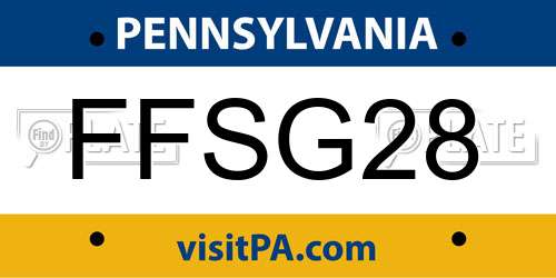 FFSG28 Pennsylvania License Plate