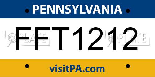 FFT1212 Pennsylvania License Plate
