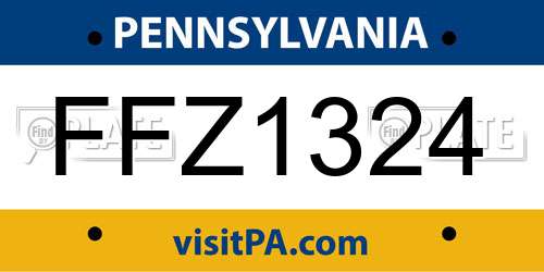 FFZ1324 Pennsylvania License Plate