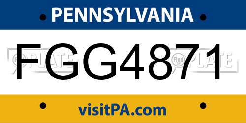 FGG4871 Pennsylvania License Plate