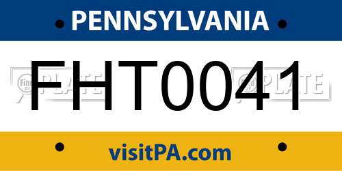 FHT0041 Pennsylvania License Plate