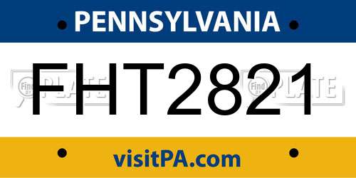 FHT2821 Pennsylvania License Plate