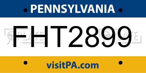 FHT2899 Pennsylvania License Plate