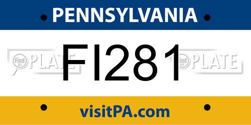 FI281 Pennsylvania License Plate