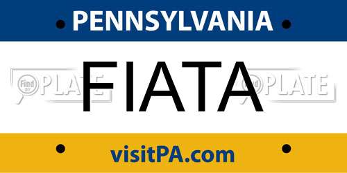 FIATA Pennsylvania License Plate