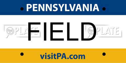 FIELD Pennsylvania License Plate
