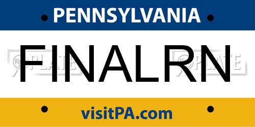 FINALRN Pennsylvania License Plate