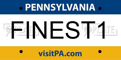 FINEST1 Pennsylvania License Plate