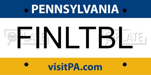 FINLTBL Pennsylvania License Plate