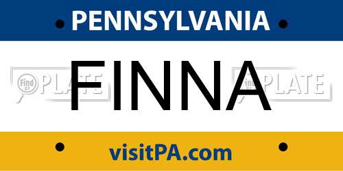 FINNA Pennsylvania License Plate