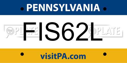 FIS62L Pennsylvania License Plate