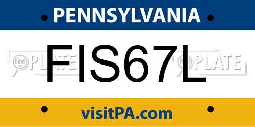 FIS67L Pennsylvania License Plate