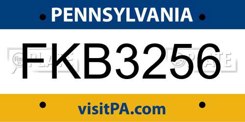 FKB3256 Pennsylvania License Plate