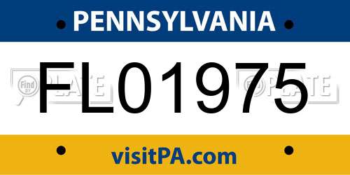 FL01975 Pennsylvania License Plate